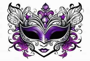 Masquerade mask that is purple and black tattoo idea