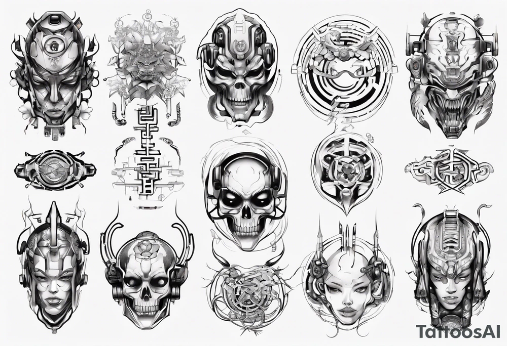 Cybernetic butt tattoo idea