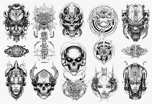 Cybernetic butt tattoo idea
