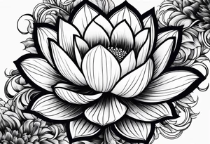 Lotus flower with fire and mystical aura tattoo idea