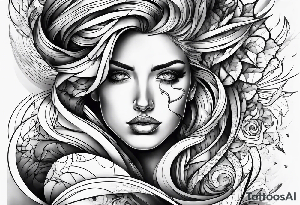 extreme fragmented twisted tissue anger pain on elbow tattoo idea
