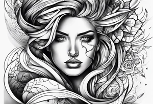 extreme fragmented twisted tissue anger pain on elbow tattoo idea