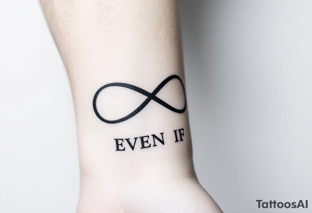 romantic infinity symbol with words "EVEN IF" tattoo idea romantic infinity symbol with words "EVEN IF" tattoo idea