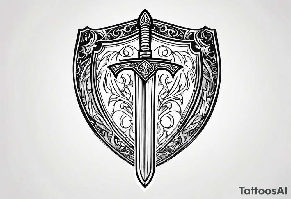 Valhalla sword shield steps tattoo idea