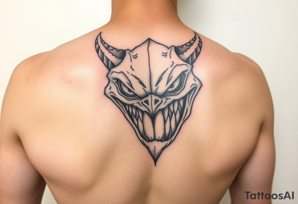 monster of both happy and sad at the same time tattoo idea