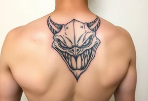 monster of both happy and sad at the same time tattoo idea