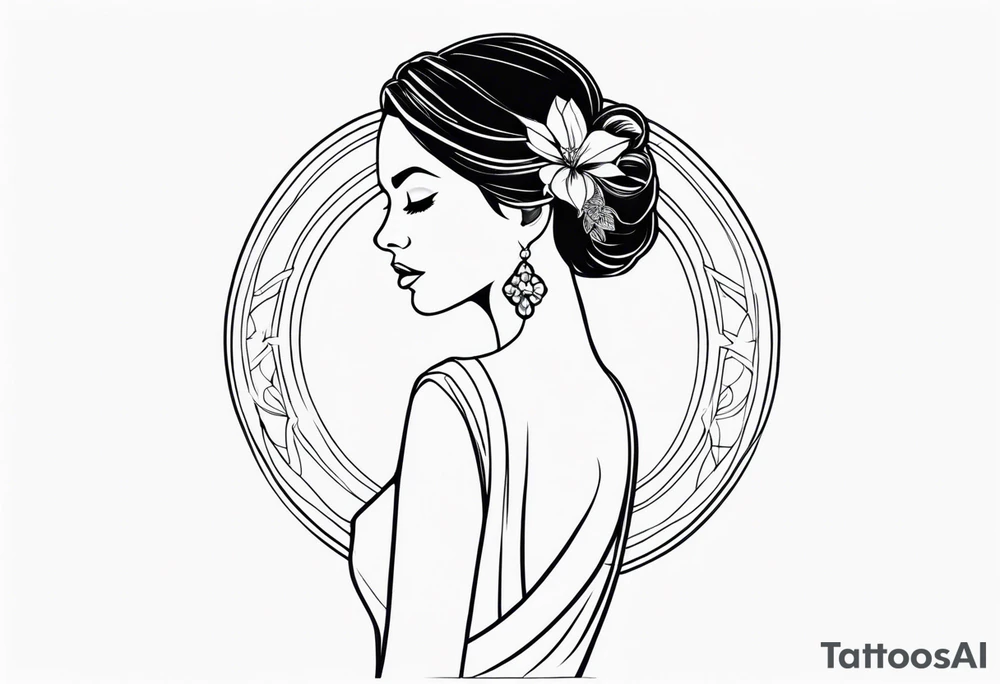 GIRL IN WEDDING DRESS tattoo idea