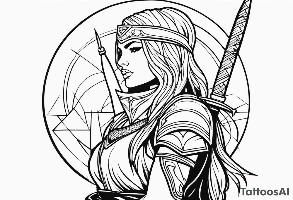 Woman warrior tattoo idea