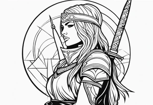 Woman warrior tattoo idea