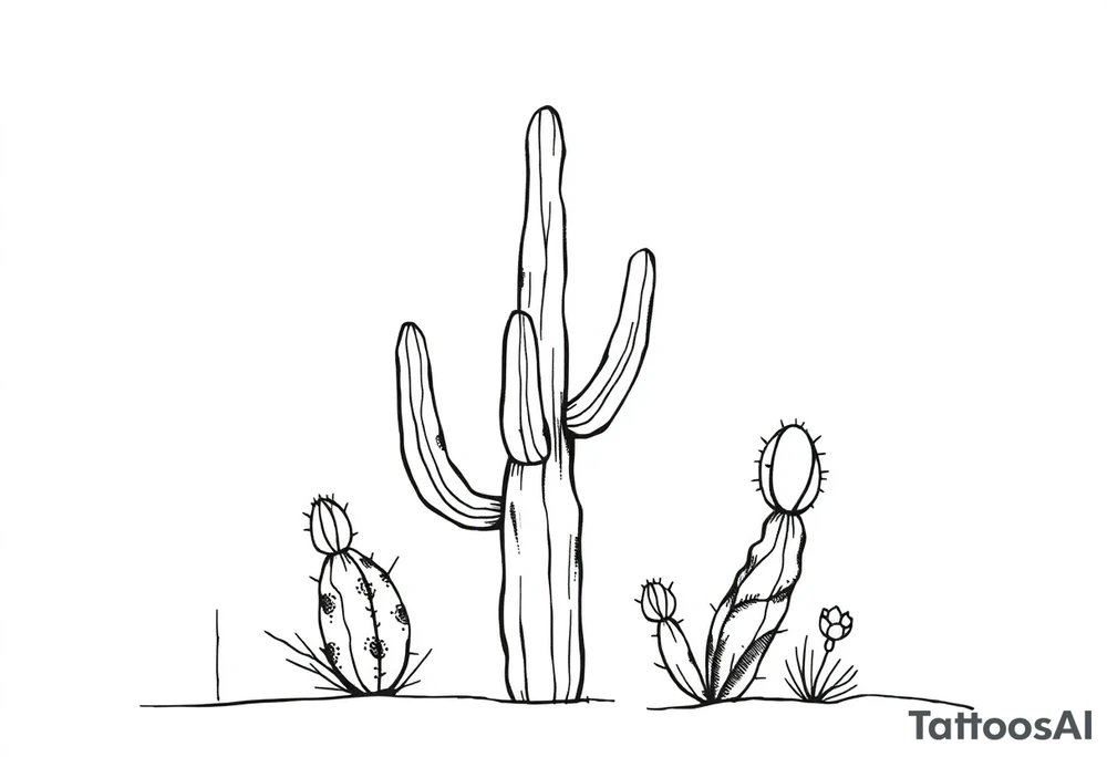 Cacti desert backgorund tattoo idea