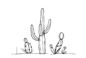 Cacti desert backgorund tattoo idea
