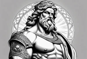 Zeus with background make it nice tattoo idea