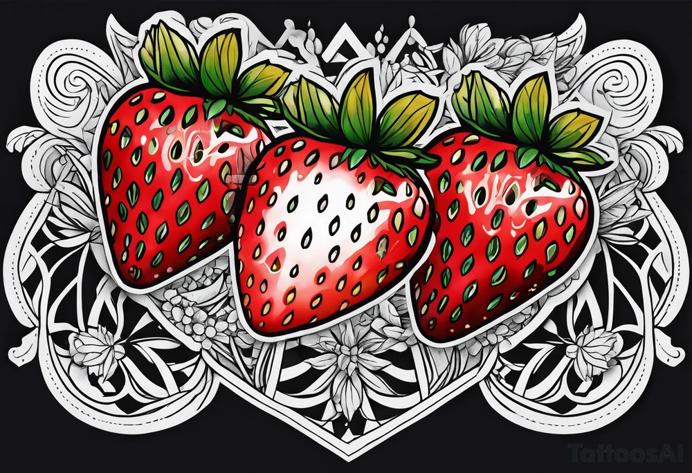Individual Strawberry tattoo idea