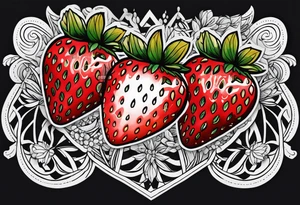 Individual Strawberry tattoo idea