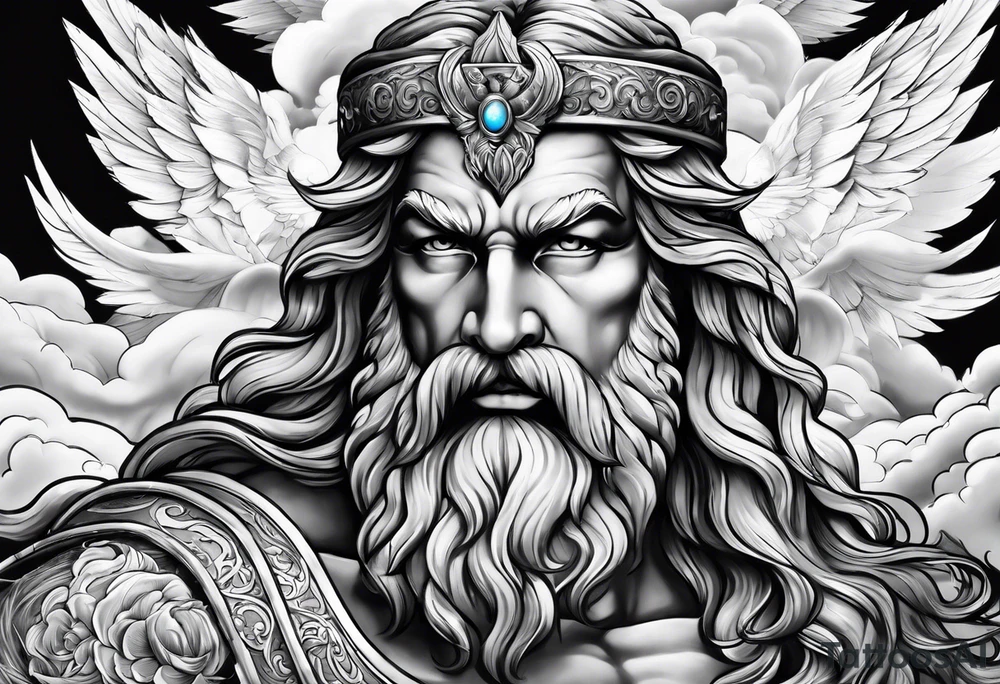 Zeus in the clouds tattoo idea