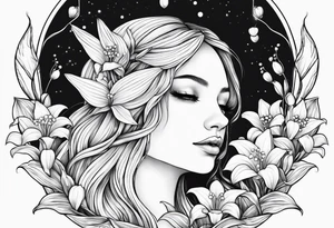 Lily of the valley with a fairy resting on it tattoo idea