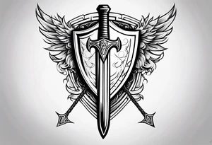 Valhalla shield fire sword tattoo idea