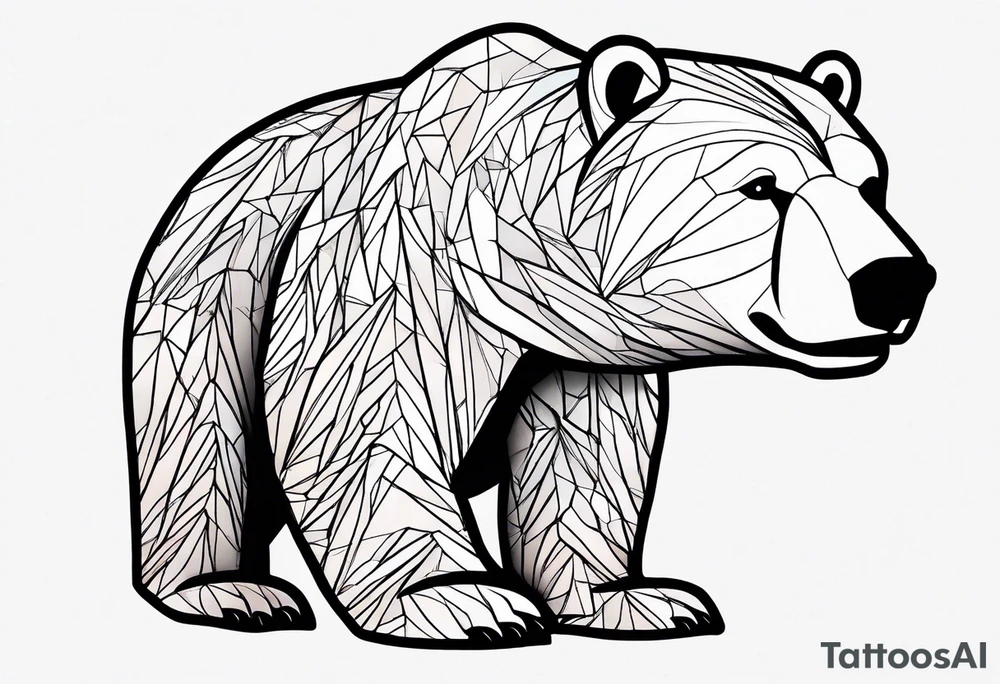 Polar bear in a minimalist but masculine 
 way tattoo idea