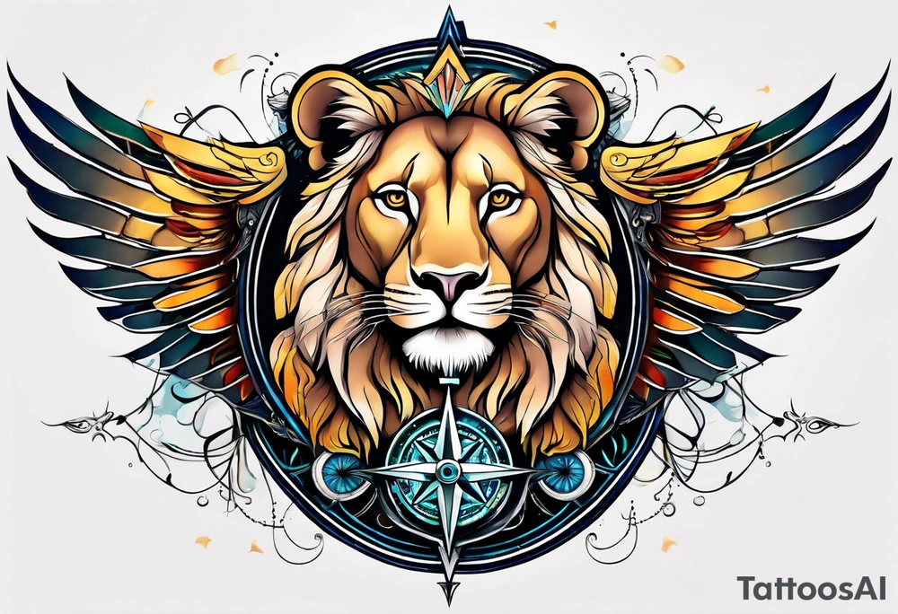 Lioness with wings compass
Cub tattoo idea