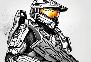 Halo series, master chief facing the camera tattoo idea