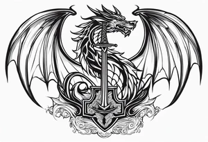Valhalla sword ship dragon shield tattoo idea