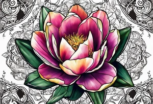 A prickly pear embedding a wind rose tattoo idea