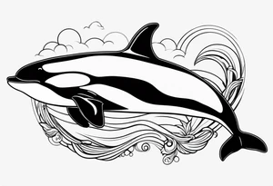 Orca outline only no shading tattoo idea