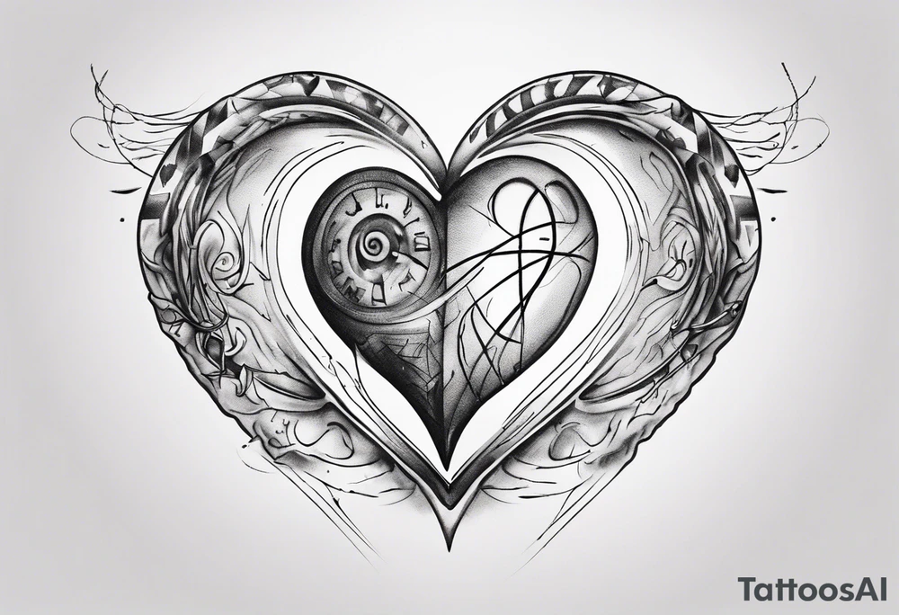 A heart with a CTG line. tattoo idea
