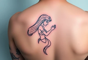 Ariel and Bell hugging tattoo idea