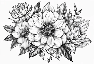 may birth flower, december birth flower and july birth flower tattoo idea