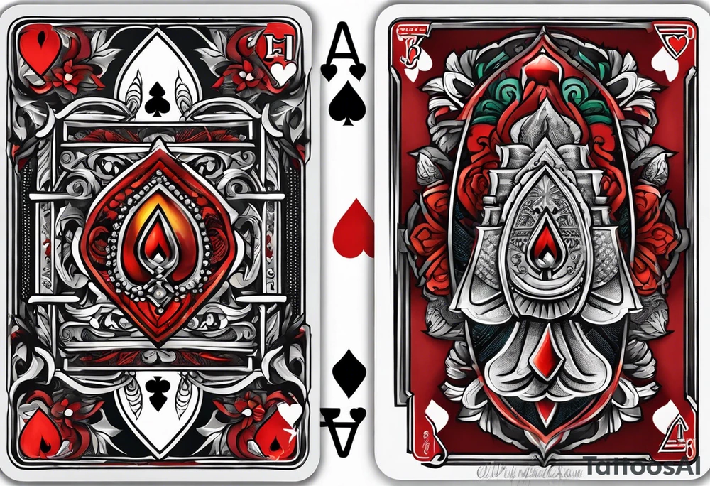 Praying hands in the ace of spade playing card tattoo idea