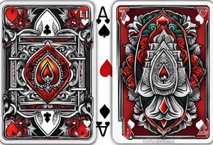 Praying hands in the ace of spade playing card tattoo idea