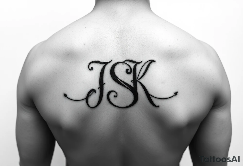 small simple tatto represnting family, put their intials intertwined into one tatto : HSK, JSK, SMK, RAK tattoo idea