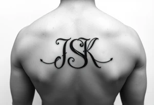 small simple tatto represnting family, put their intials intertwined into one tatto : HSK, JSK, SMK, RAK tattoo idea