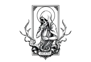 Death tarot card half sleeve tattoo idea