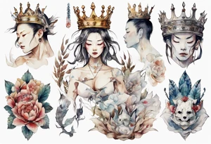 a white ampitheare wearing an iron crown tattoo idea