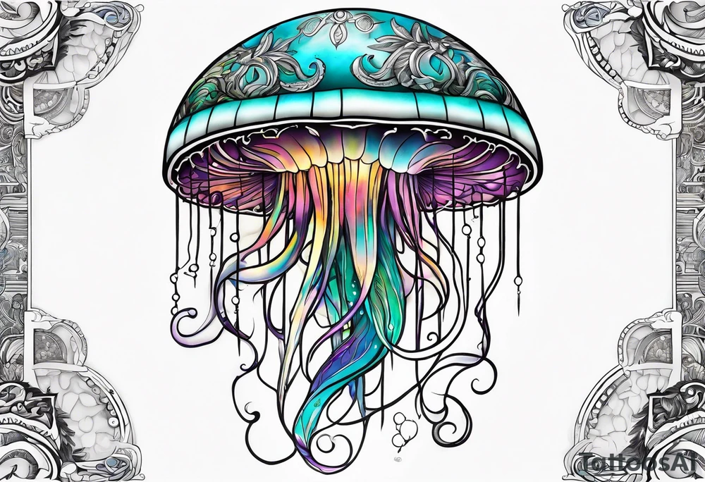 Jellyfish and a Greek god tattoo idea