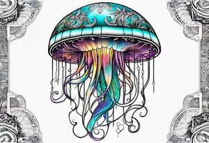 Jellyfish and a Greek god tattoo idea