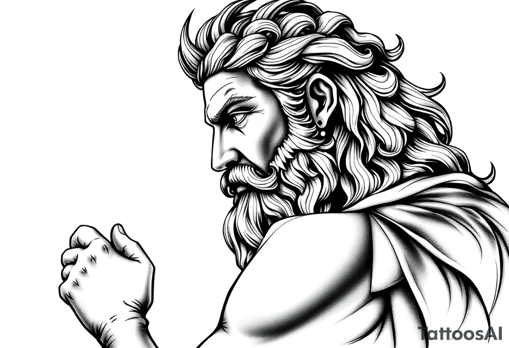 GREEK GOD LOOKING OVER HIS EMPIRE tattoo idea