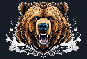 bear using chisel tattoo idea