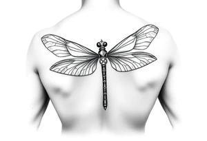 dragonfly with infinity symbol body
super 
easy lines no shading tattoo idea