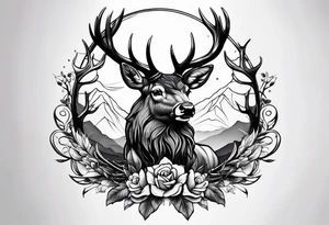 Western stag tattoo idea