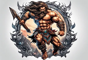 leaping barbarian tattoo idea