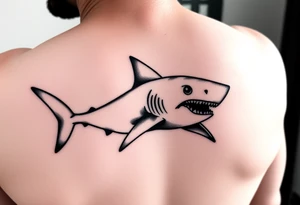 powerful  small shark moving forward tattoo tattoo idea