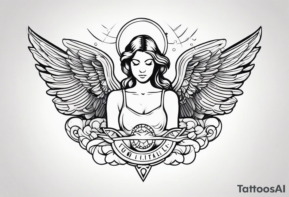 444 with an angel tattoo idea
