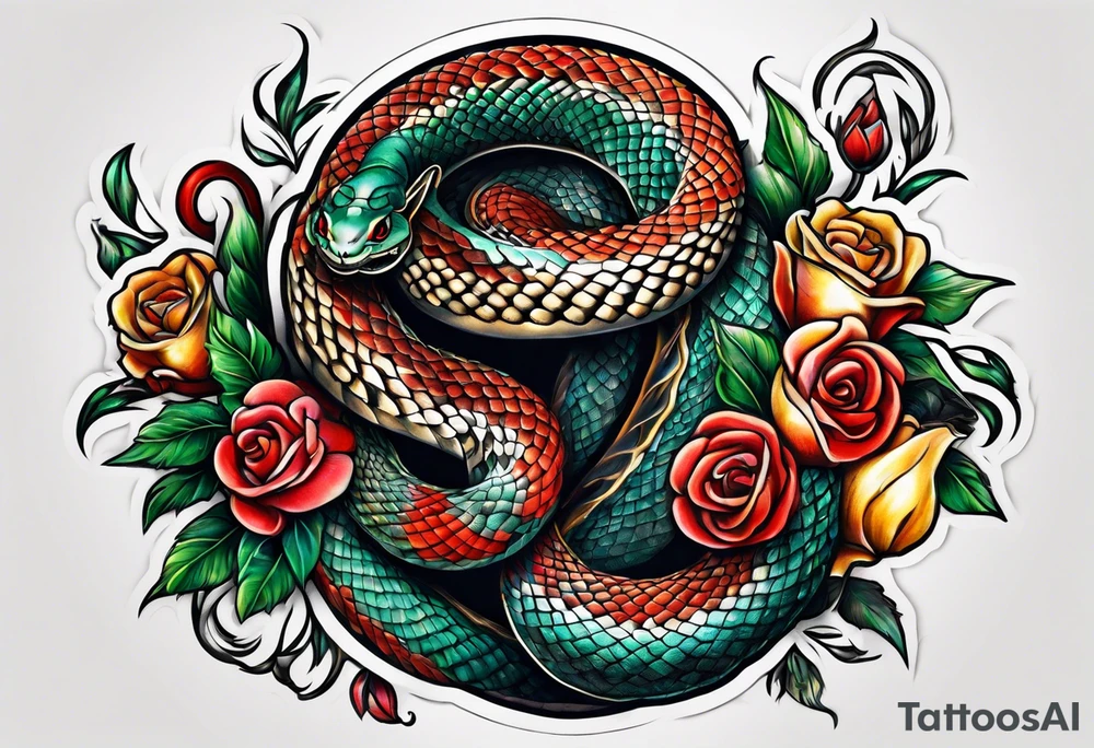 snake and dagger tattoo idea