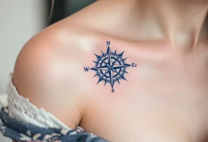 Jakub 02. 03. 2021 – A classic blue and gray compass with Jack's birthdate etched in bold, modern font at the center. tattoo idea