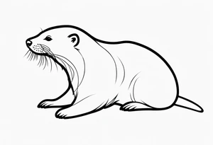 Playful Otter tattoo idea