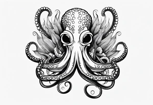 octopus holding a corn tattoo idea