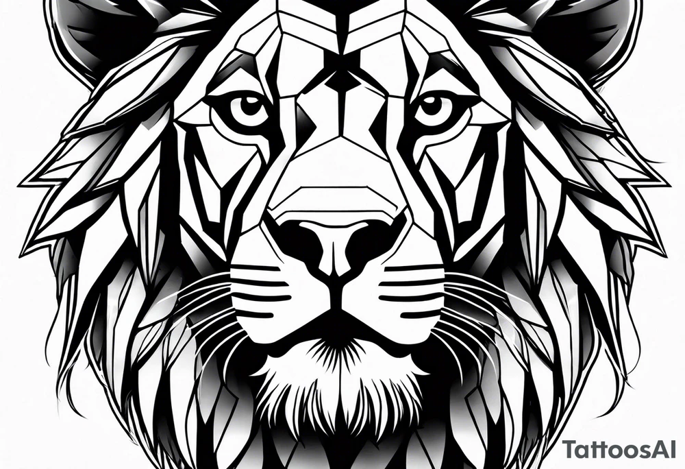 powerful majestic lion, close-up tattoo idea
